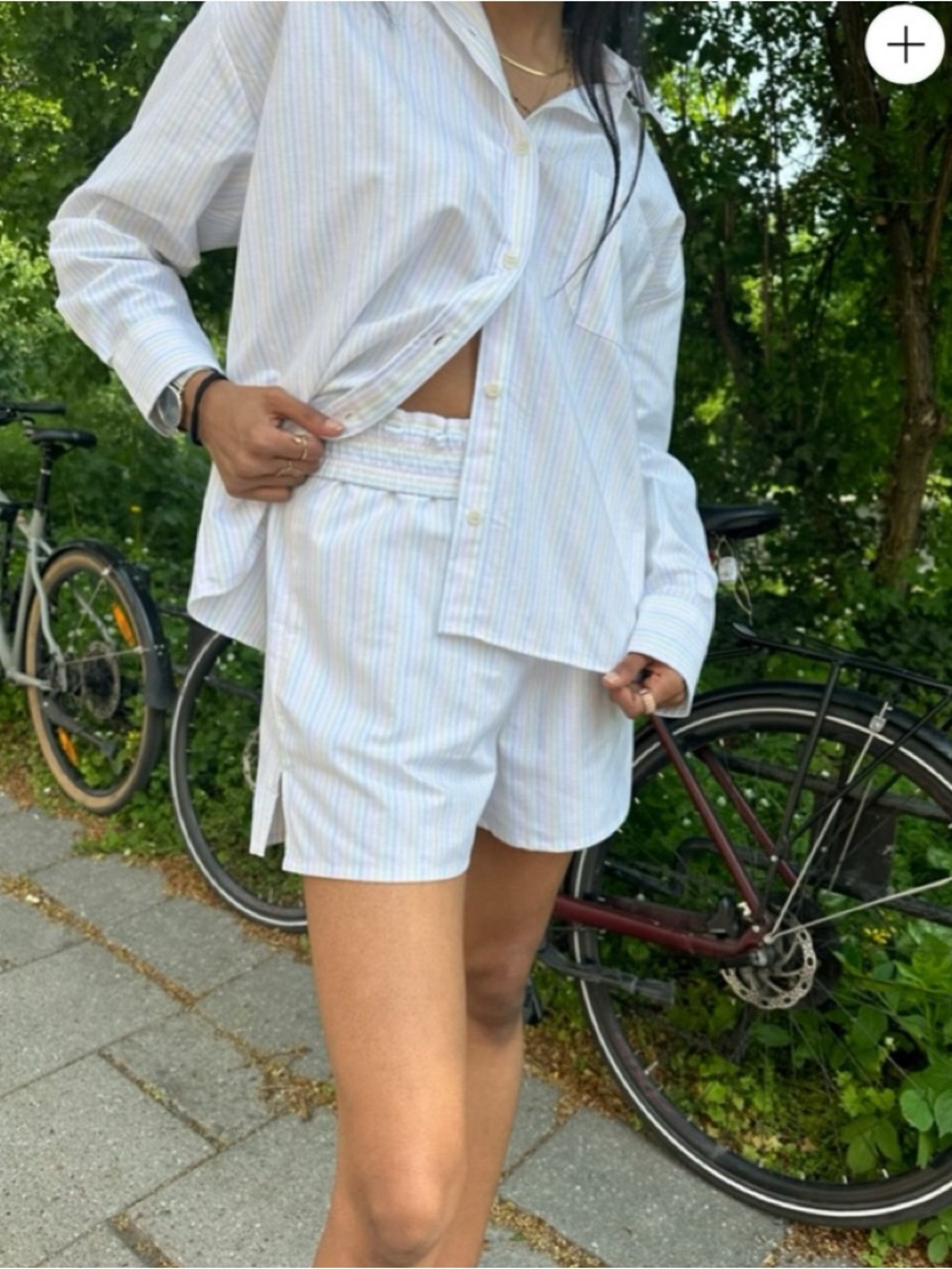 Djerf Avenue Rainbow Stripe Breezy Set
